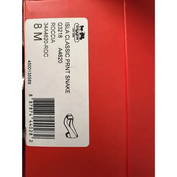 NWT Coach Size 8 Isla Classic Print Snake heels - Picture 9 of 10